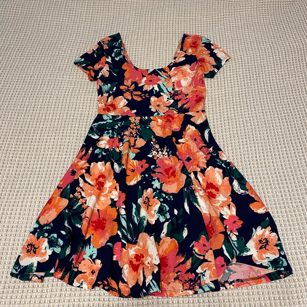 Derek Heart Orange Pleated Sundress